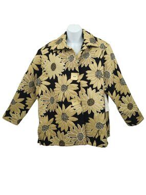 Painted Pony Jacket XL Cottagecore Boho Coat Tapestry Sunflower Art To Wear